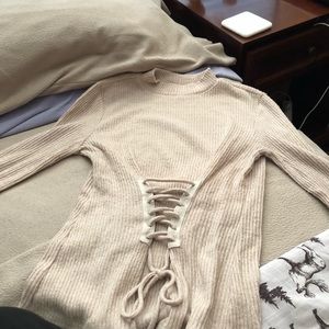 Lace up sweater